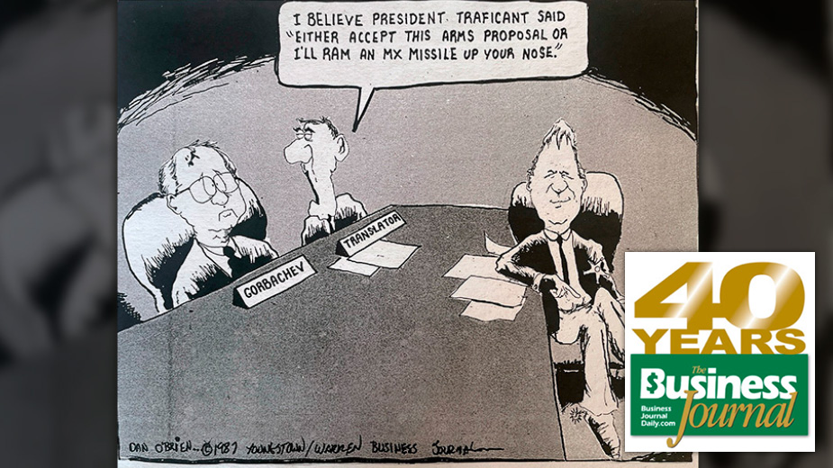 Pictured at top: 1987: It didn’t take long for Traficant to parlay his one-minute sound bites on the House floor to a potential bid for the presidency in 1988. How would the former sheriff negotiate an arms pact with Mikhail Gorbachev, then the premier of the Soviet Union?